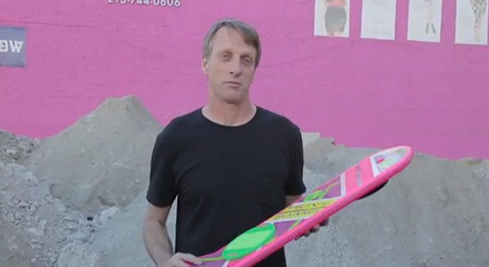 Tony Hawk tries the Hoverboard out